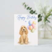 Cocker Spaniel Verjaardag Briefkaart (Staand voorkant)