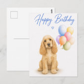 Cocker Spaniel Verjaardag Briefkaart (Voorkant / Achterkant)
