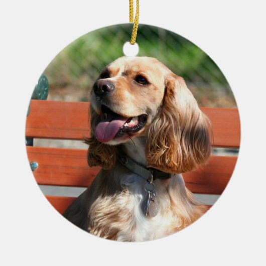 Cocker Spaniel-versiering Keramisch Ornament (Voorkant)