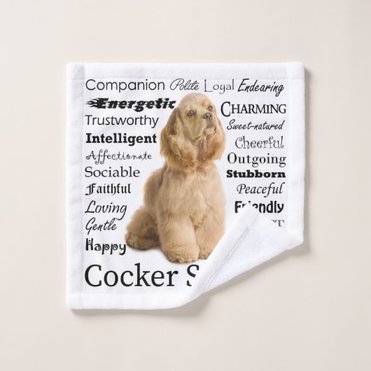 Cocker Spaniel vertrekt doekdoekset Bad Handdoek (Wasdoekje)