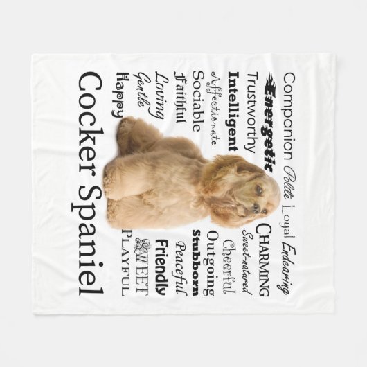 Cocker Spaniel vertrekt met ventilatorbak Fleece Deken (Voorkant (Horizontaal))