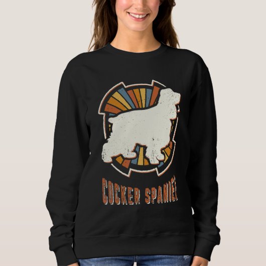 Cocker Spaniel Vintage Klassieke Retro Hondenliefd Trui (Voorkant)