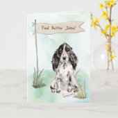 Cocker Spaniel Voel Beter Na Chirurgie Met Hond Kaart (Gele Bloem)