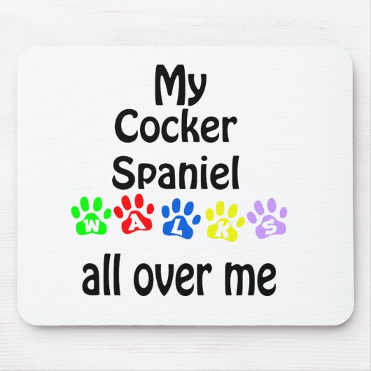 Cocker Spaniel Wandelingen Ontwerp Muismat (Voorkant)