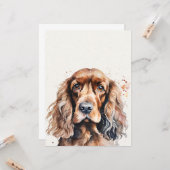 Cocker Spaniel Watercolor Kaart (Voorkant / Achterkant in situ)