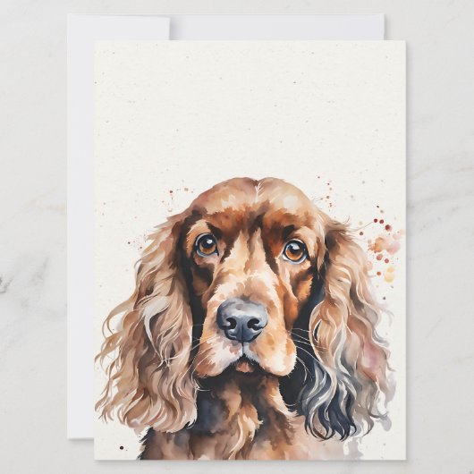 Cocker Spaniel Watercolor Kaart (Voorkant)
