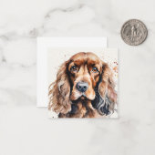 Cocker Spaniel Watercolor Notitiekaartje (Voorkant / Achterkant in situ)