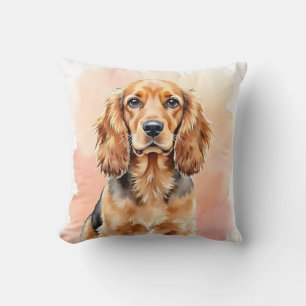 Cocker Spaniel Watercolor Zachte Waskunst Kussen