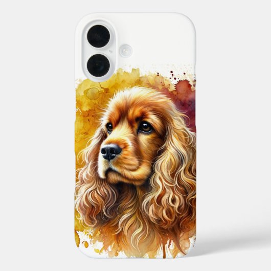 Cocker Spaniel Waterverf Art Case-Mate iPhone Case (Achterkant)