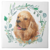 Cocker Spaniel-Waterverf met keramische Tegel Tegeltje (Voorkant)