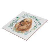 Cocker Spaniel-Waterverf met keramische Tegel Tegeltje (Zijkant)