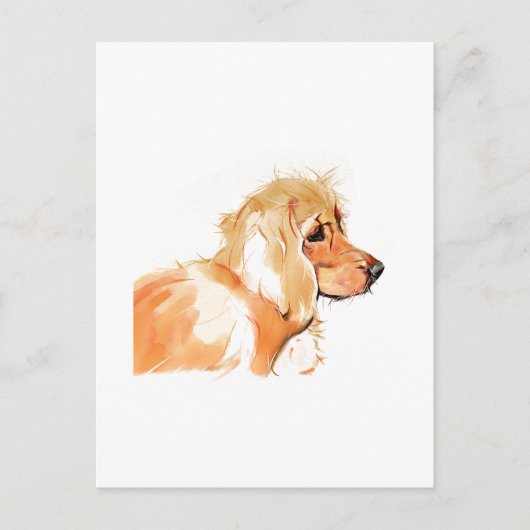 Cocker Spaniel Wenskaart, Aquarel Briefkaart (Voorkant)