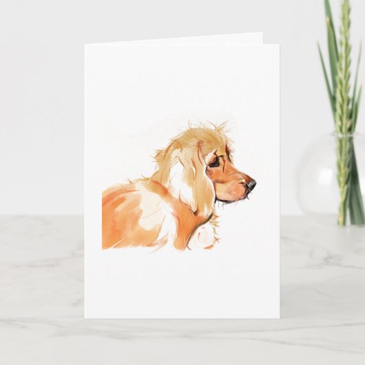 Cocker Spaniel Wenskaart, Aquarel Kaart (Voorkant)