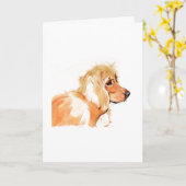 Cocker Spaniel Wenskaart, Aquarel Kaart (Gele Bloem)