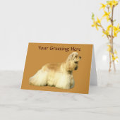 Cocker Spaniel-Wenskaart Kaart (Gele Bloem)