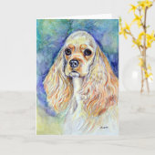 Cocker Spaniel-Wenskaarten Kaart (Gele Bloem)