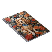 Cocker Spaniel William Morris geïnspireerd Floral Notitieboek (Rechterzijde)