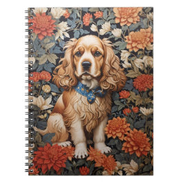 Cocker Spaniel William Morris geïnspireerd Floral Notitieboek