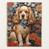 Cocker Spaniel William Morris geïnspireerd Floral Planner (Voorkant)
