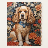 Cocker Spaniel William Morris geïnspireerd Floral Planner (Achterkant)