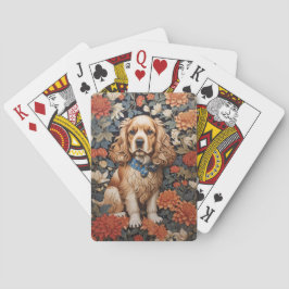 Cocker Spaniel William Morris geïnspireerd Floral Pokerkaarten