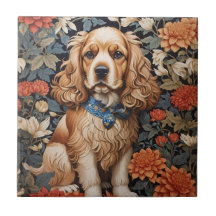 Cocker Spaniel William Morris geïnspireerd Floral