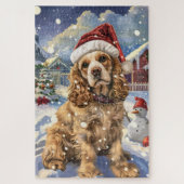 Cocker Spaniel Winter Wonderland Christmas Joy Legpuzzel (Verticaal)