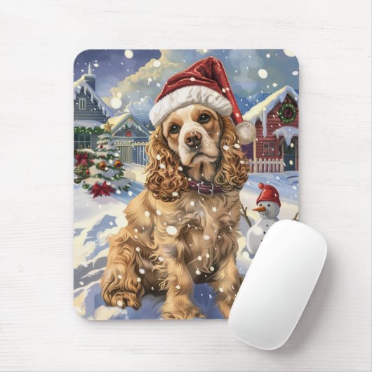 Cocker Spaniel Winter Wonderland Christmas Joy Muismat (Met muis)