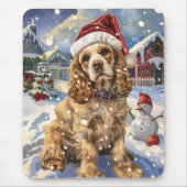 Cocker Spaniel Winter Wonderland Christmas Joy Muismat (Voorkant)