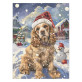 Cocker Spaniel Winter Wonderland Christmas Joy Tafelkleed (Voorkant)