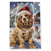 Cocker Spaniel Winter Wonderland Kerstvreugde Medium Cadeauzakje (Voorkant)