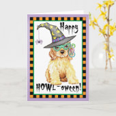 Cocker Spaniel Witch Kaart (Gele Bloem)