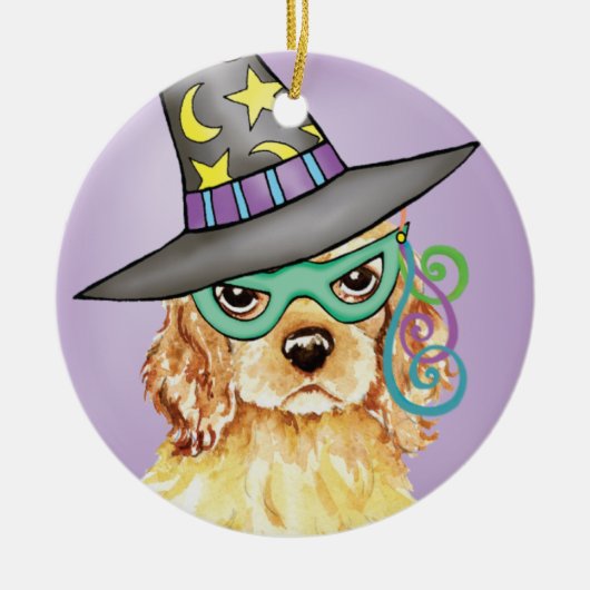 Cocker Spaniel Witch Keramisch Ornament (Voorkant)