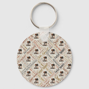 Cocker Spaniel Word Art Sleutelhanger