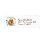 Cocker Spaniel Wreath Return Address Etiket (Voorkant)