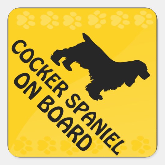 Cocker Spaniel Xing Vierkante Sticker (Voorkant)