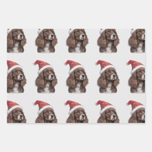 Cocker spaniel xmas papier inpakpapier vel (Voorkant 3)