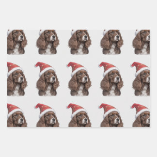 Cocker spaniel xmas papier inpakpapier vel
