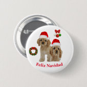 Cocker spaniel Zalig Kerstfeest  Ronde Button 5,7 Cm (Voorkant /achterkant)