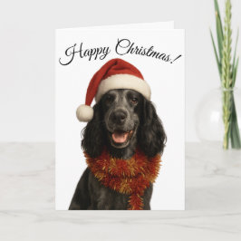 Cocker Spaniel Zalig Kerstmis Hond kerstkaart Feestdagen Kaart