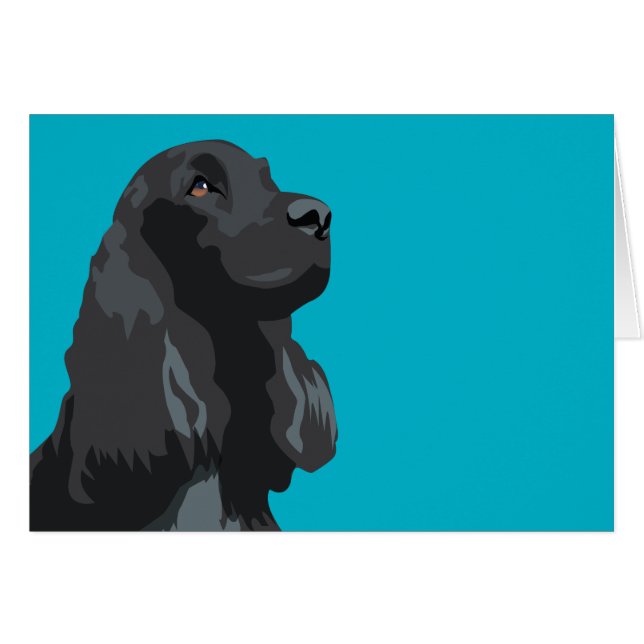 Cocker Spaniel - Zwart - Breedte Sjablonen (Voorkant Horizontaal)