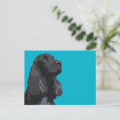 Cocker Spaniel - Zwart - Breedte Sjablonen Briefkaart (Staand voorkant)