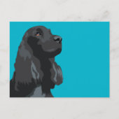 Cocker Spaniel - Zwart - Breedte Sjablonen Briefkaart (Voorkant)