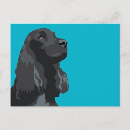 Cocker Spaniel - Zwart - Breedte Sjablonen Briefkaart (Voorkant)