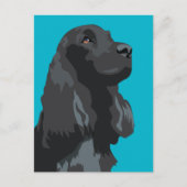 Cocker Spaniel - Zwart - Breedte Sjablonen Briefkaart (Voorkant)