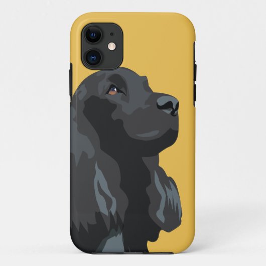 Cocker Spaniel - Zwart - Breedte Sjablonen Case-Mate iPhone Case (Achterkant)