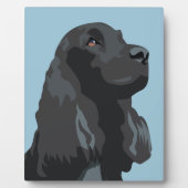 Cocker Spaniel - Zwart - Breedte Sjablonen Fotoplaat (Voorkant)