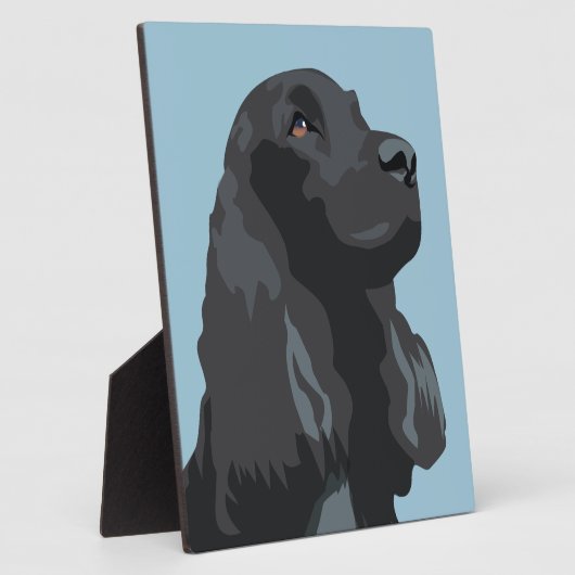 Cocker Spaniel - Zwart - Breedte Sjablonen Fotoplaat (Zijkant)