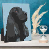 Cocker Spaniel - Zwart - Breedte Sjablonen Fotoplaat (Zijkant)