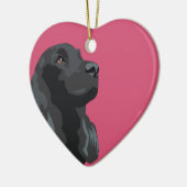 Cocker Spaniel - Zwart - Breedte Sjablonen Keramisch Ornament (Links)
